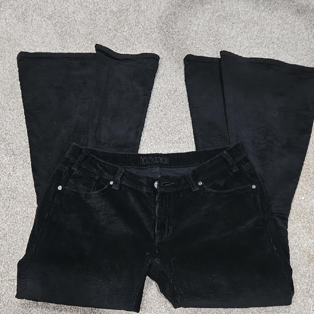 Rock & Roll Cowgirl Black Corduroy Bell Bottom Pants